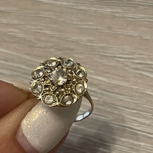 Ring 14K gold with semiprecious stones vintage used