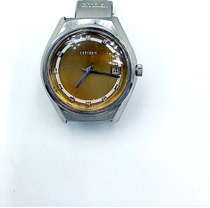 Vintage κλασικό στρόγγυλο ρολόι χειρός Citizen κουρδιστό 70s