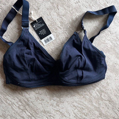 Bra 80C new, cotton navy blue