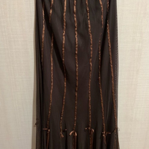Gino Rossi skirt brown size XL like new with tulle and ribbons