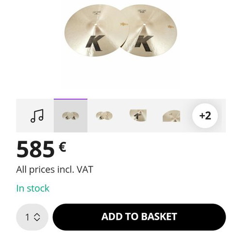 Zildjian K Series Light Hi-Hat 14" new with 20" Turkey Ride gift