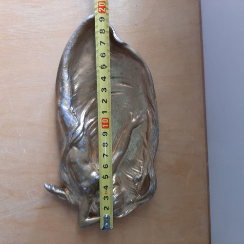 Art Nouveau decorative trinket dish used, cast metal