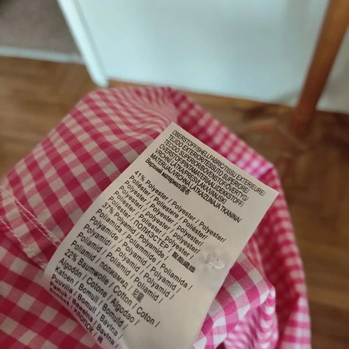 Schoeffel women's pink-white checkered shirt like new, size L/XL