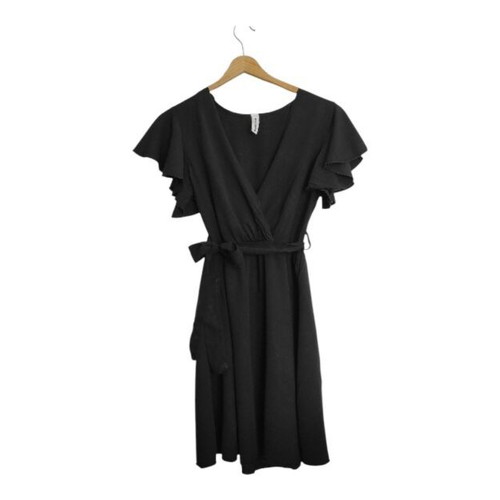 Dress with ruffles black, like new, sizes L and XL