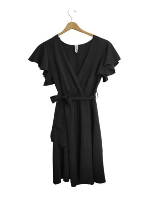 Dress with ruffles black, like new, sizes L and XL