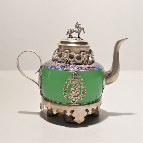 Teapot old porcelain and nephrite used, Asian art