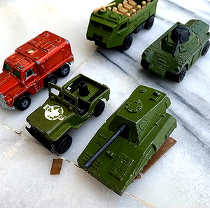 Μεταλικα στρατιωτικα lesney matchbox αυτοκινητακια, €10 πακετο