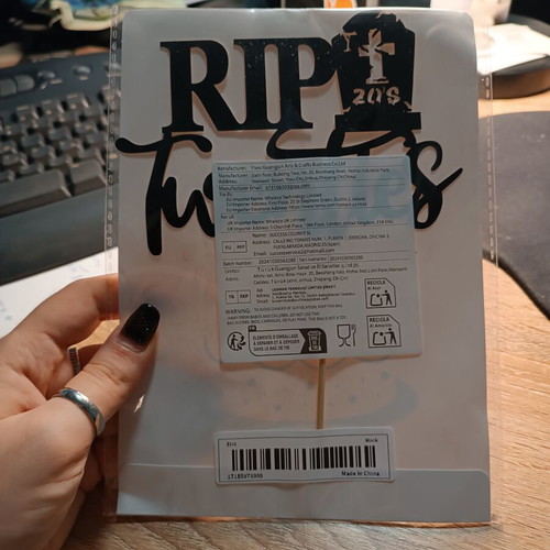 Cake decoration "RIP 20s" new, birthday topper