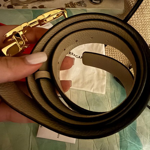 Salvatore Ferragamo double black and beige belt, new, size 100