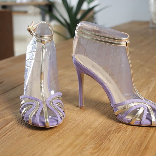 Primadonna Collection lilac and gold pumps new