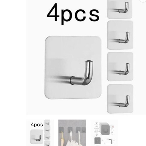 Iron adhesive hooks new, set of 4 pieces