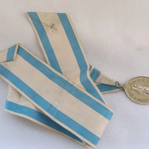 Religious silver medal 1864 used, Congrégation de Notre-Dame du Saint-Rosaire