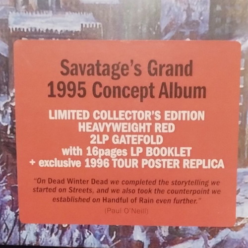 Savatage Dead Winter Dead 2LP red vinyl new collector's edition