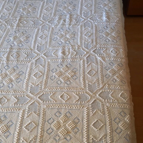 Handmade knitted blanket new with 2 decorative knitted covers