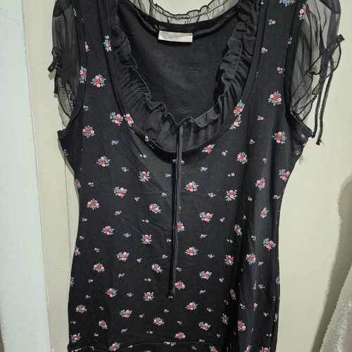 Promod blouse large black like new, elastic