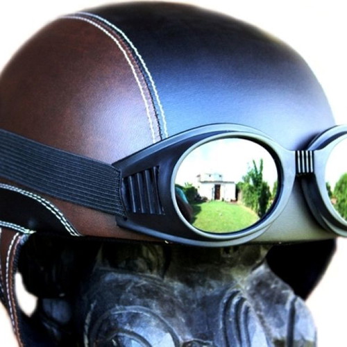 Pilot Helmet 1932 Brown Black New Retro Motorcycle Helmet