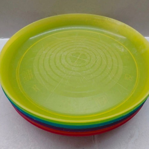 Plastic plates used, durable and lightweight for everyday or picnic use