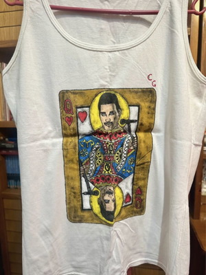 Αμάνικο μπλουζάκι Freddie Mercury (Queen) σαν καινούργιο, χειροποίητο