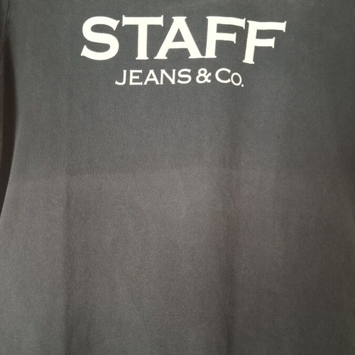 Staff Jeans T-shirt used, size Small, black and white