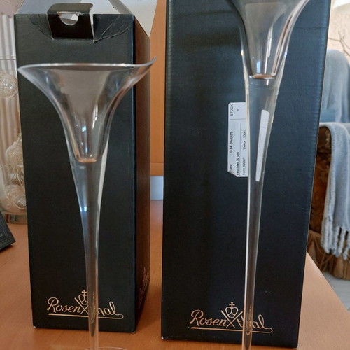 Rosenthal set of 2 candlesticks used, crystal