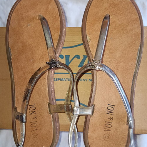 Plastic slippers and Voi&Noi sandals used, size 40-41, brown and pink