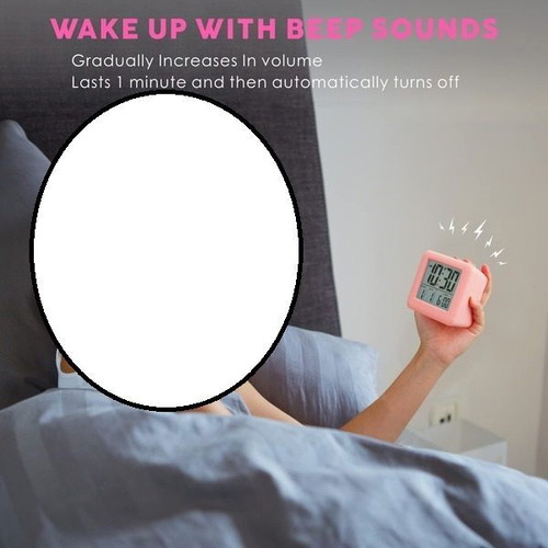 Plumeet digital travel alarm clock, 3-inch display, pink