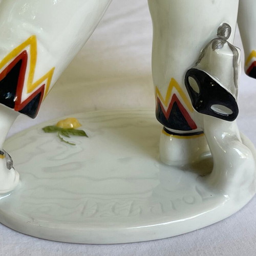 Pierrot figurine used Art Deco Rosenthal porcelain 1926