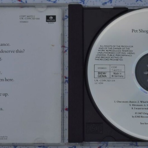 Actually CD by Pet Shop Boys used, pop