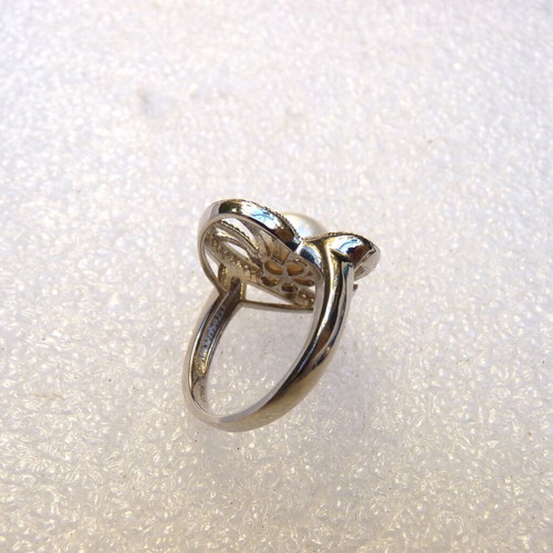 925 silver ring with pearl, size 55, plated