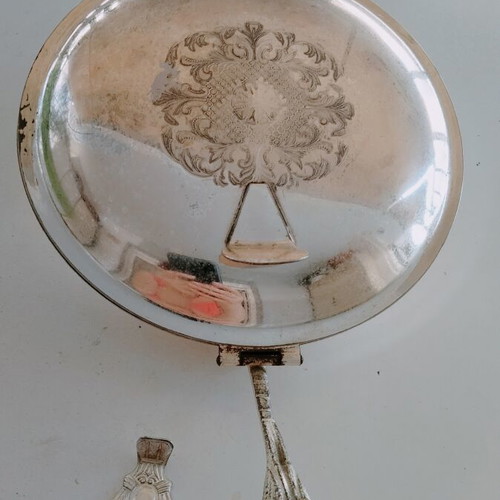 Vintage Silver-Plated Silent Butler Crumb Catcher and Ashtray