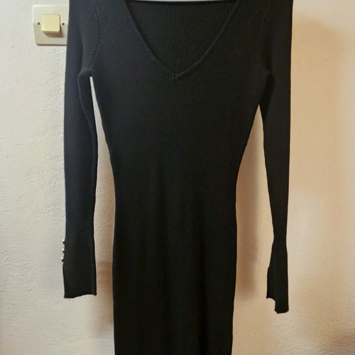 Lynne black rib dress like new, Small