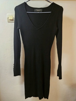Lynne black rib dress like new, Small