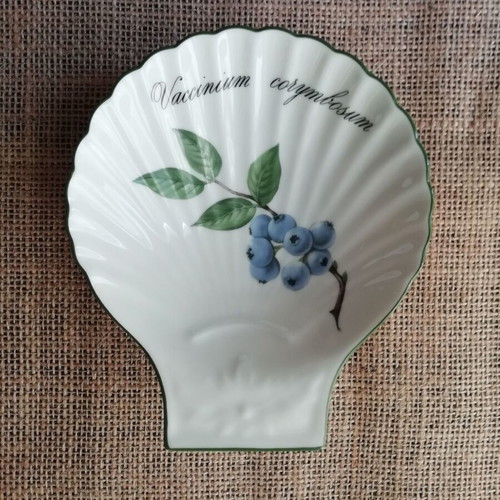 Apilco porcelain shell plate vintage like new, made in France 1998