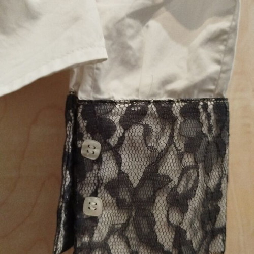 Tuzzi women's white shirt with grey lace small-medium, like new