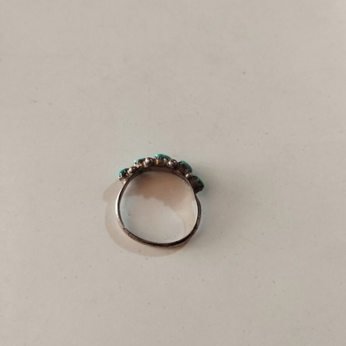 Original Navajo Native American silver 925 ring with 5 turquoise like new