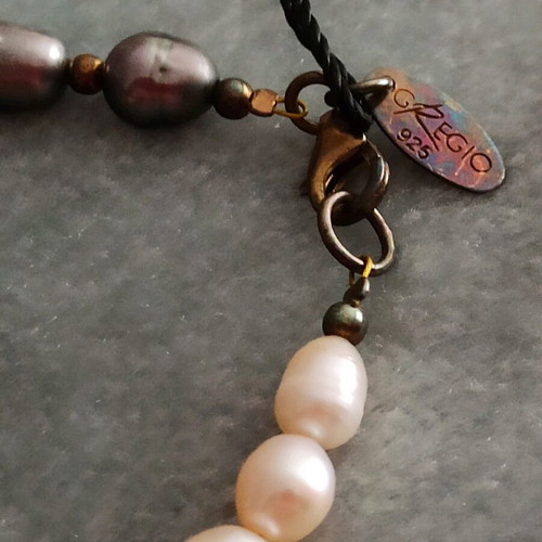 Gregio Jewelry silver 925 bracelet with natural pearls and semiprecious stones new