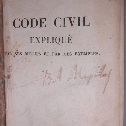 Code Civil 19th Century Civil Code used, French