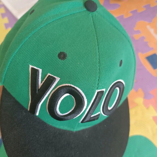 YOLO hat new, size L, black and green
