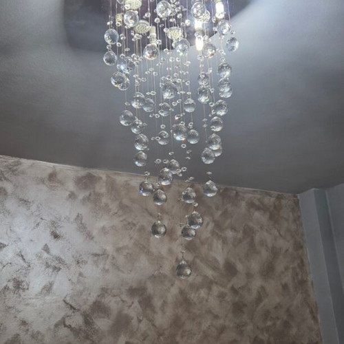 Crystal ceiling light with 2 light levels like new
