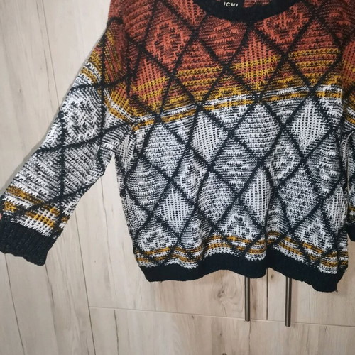 ICHI knitted sweater used, multicolor, size S, 3/4 sleeve