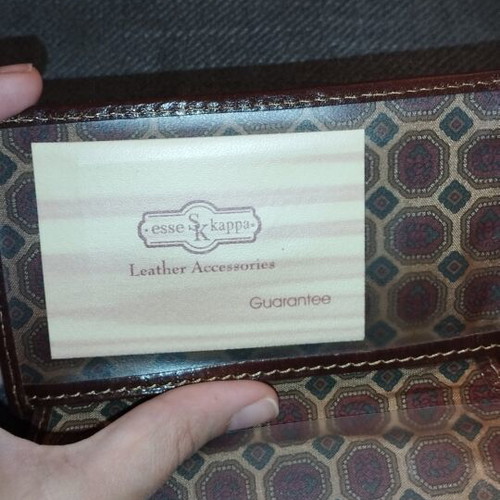 Esse Kappa men's leather wallet, brown, vintage style