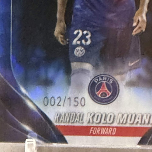 2024 Topps Chrome UCC ποδοσφαιρική κάρτα Randal Kolo Muani /150 μπλε γεωμετρικός ανακλαστήρας