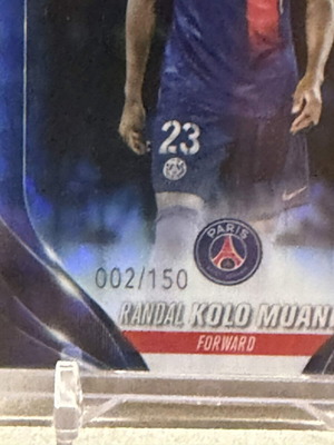 2024 Topps Chrome UCC ποδοσφαιρική κάρτα Randal Kolo Muani /150 μπλε γεωμετρικός ανακλαστήρας