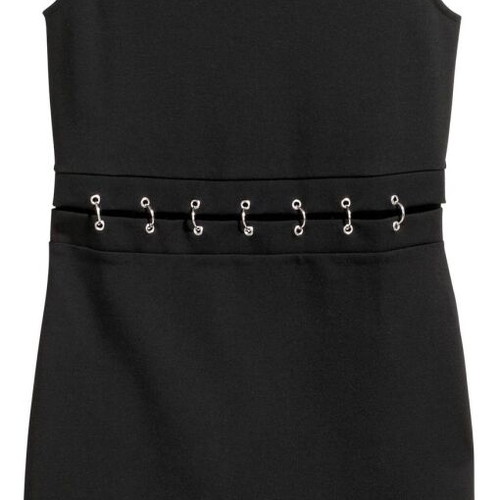H&M black fitted dress XS with cut out detail like new