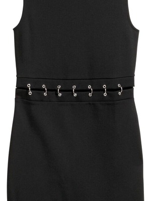 H&M black fitted dress XS with cut out detail like new