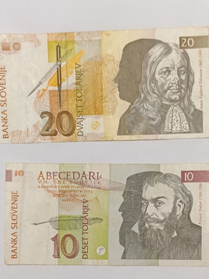 Σλοβενικές τραπεζογραμμάτιες μεταχειρισμένες, πακέτο 2