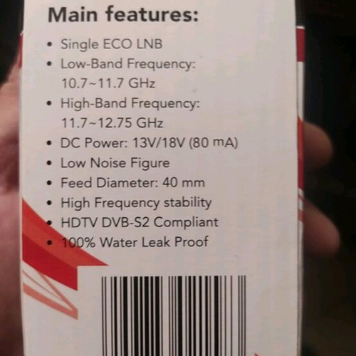 Amiko L-107 Single ECO LNB new, HD/4K/3D ready