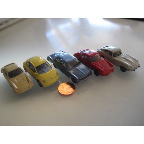 Wiking 5 toy cars used, miniatures made in Germany