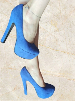 Blue pumps like new, size 37