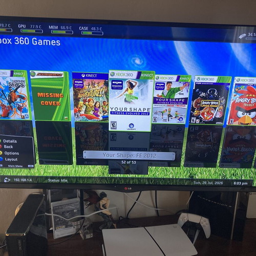Xbox 360 Slim console 250GB with Kinect and 54 games